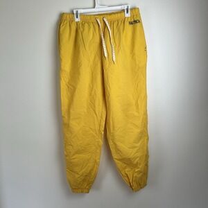 Nautica Vintage Streetwear Pants Yellow Wind 1990s Sailing Zip Cuff Dope Size L